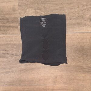 charcoal grey Tube Top with Cutout Design